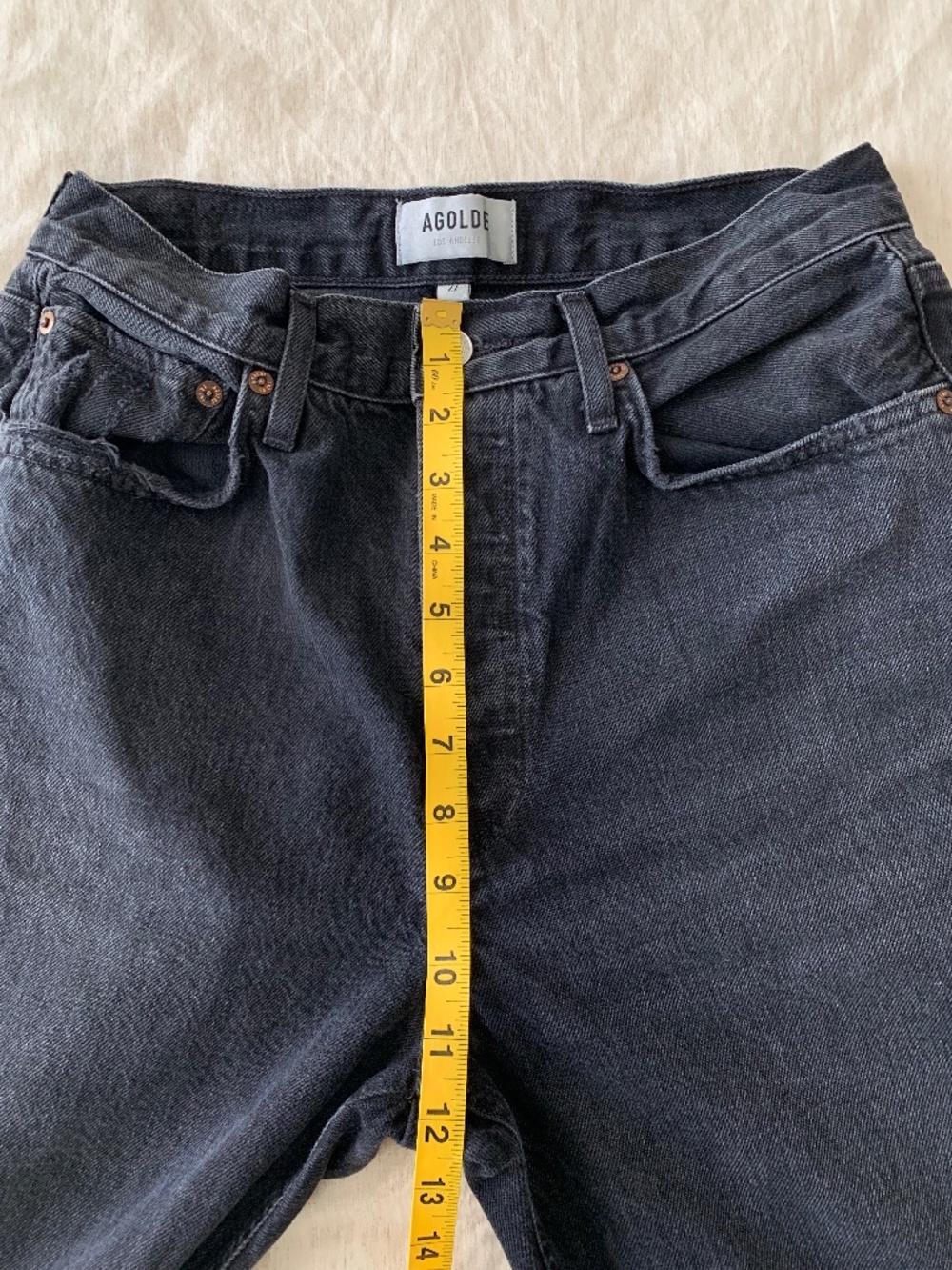 AGOLDE Jeans 90s Cropped Straight Leg Dark Gray Women's size 27 with 26" inseam - Picture 9 of 15
